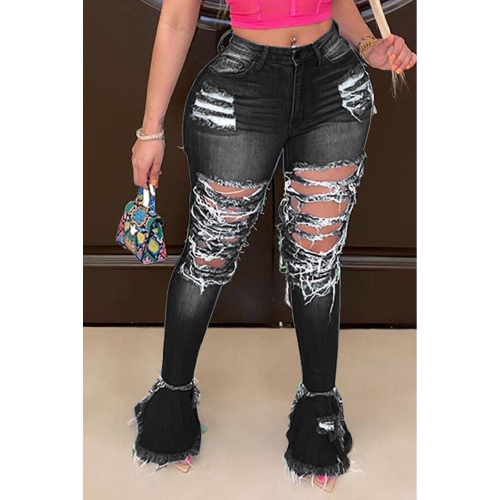 Black Distressed Jeans